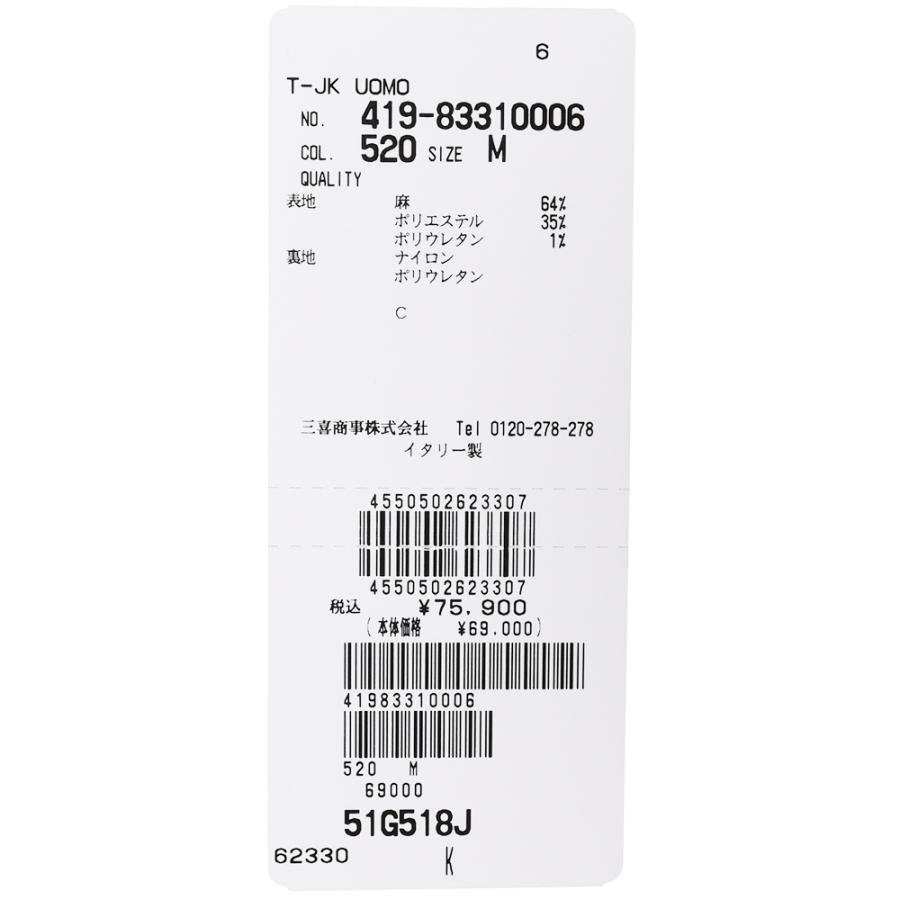 T-JACKET（ティージャケット）ストレッチリネンポリエステル2Bジャケット 83310006 17035003065 |  | 11