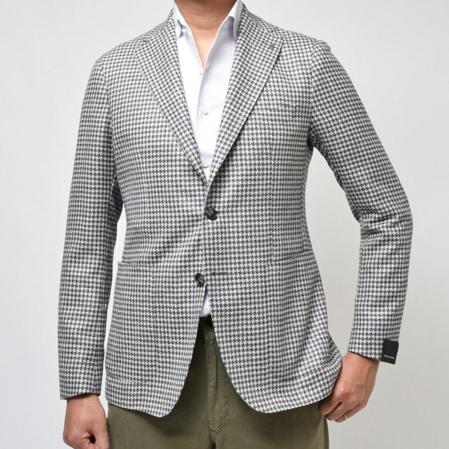 タリアトーレ　モンテカルロ ウールシルクツィードハウンドトゥース2Bジャケット タリアトーレ モンテカルロ ウールシルクツィードハウンドトゥース2B