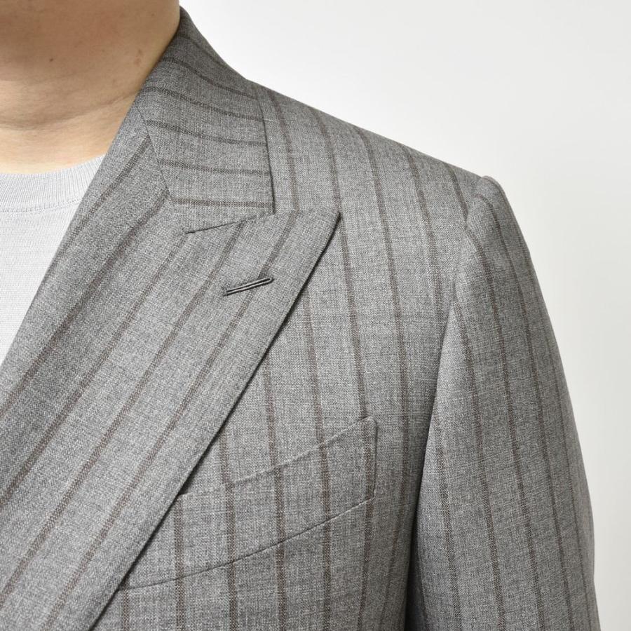 【SALE40％】CARUSO（カルーゾ）NORMAノルマ ウールメランジトロピカルチョークストライプ2Bジャケット LN2JD611A/508227 17041001025の画像
