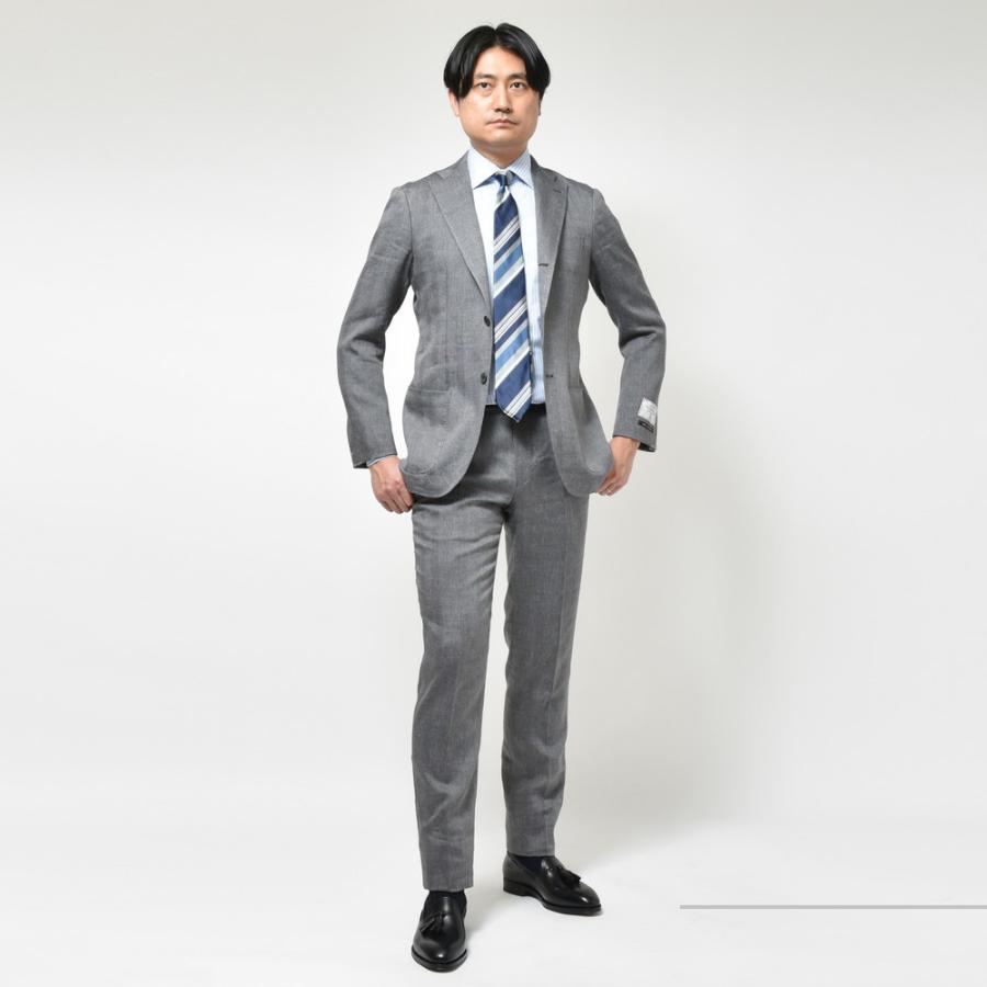 guji（グジ）リネンウールヘリンボーン3Bジャケット(MADE BY RING 