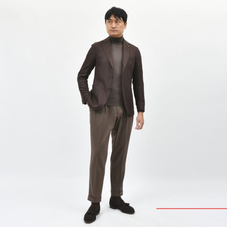 未使用級 LARDINI アルパカ六者混 グレンチェック アンコンジャケット