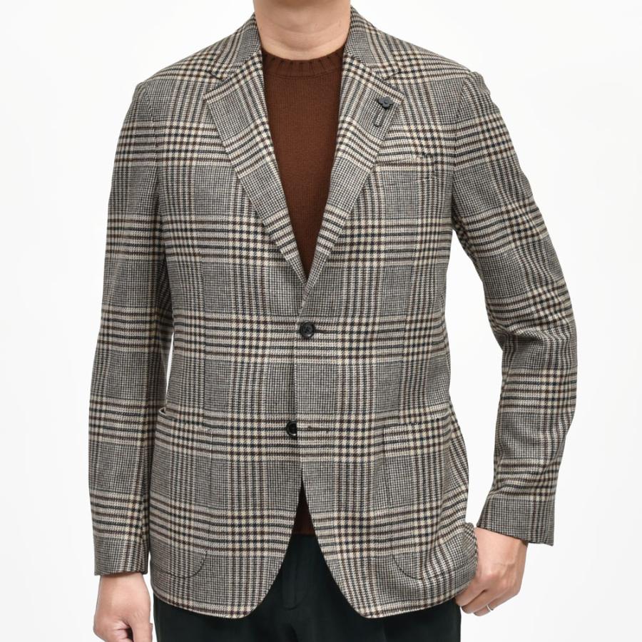 LARDINI（ラルディーニ）ROMAローマ ウールカシミアライトツィードオーバーチェック2Bジャケット CNJ6202Q/AAIF65517 17052006109の画像