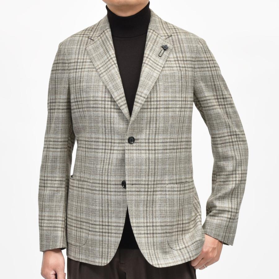 LARDINI（ラルディーニ）ROMAローマ ウールカシミアライトツィードオーバーチェック2Bジャケット CNJ6202Q/AAIF65517 17052006109の画像