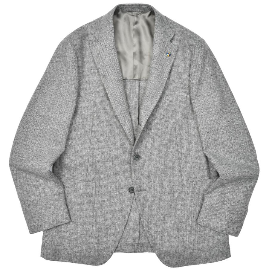 美品Belvestベルベスト カシミヤシルクフランネルグレージャケット46