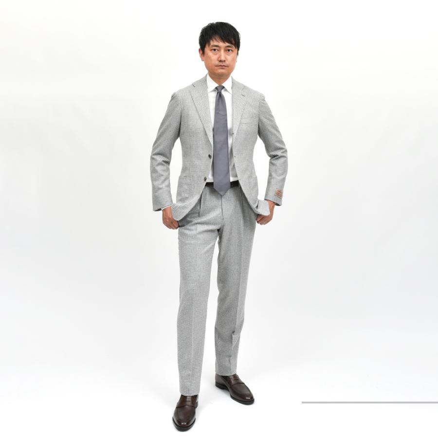 guji（グジ）ウールカシミアハウンドトゥース3Bジャケット MADE BY RING JACKET / LANIFICIO ROGNA 17052201028の画像