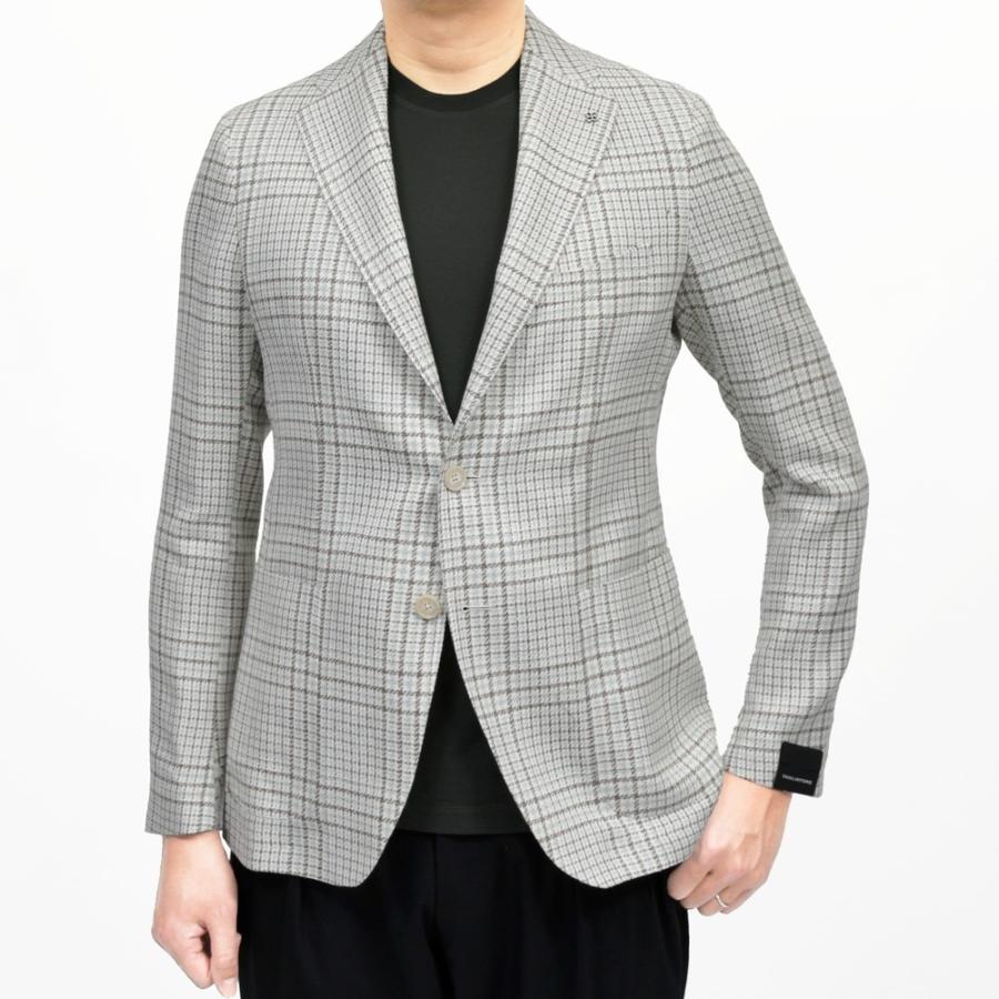 TAGLIATORE（タリアトーレ）DAKARダカール リネンウールシルクジャガードオーバーチェック2Bジャケット 850059 17061006054の画像