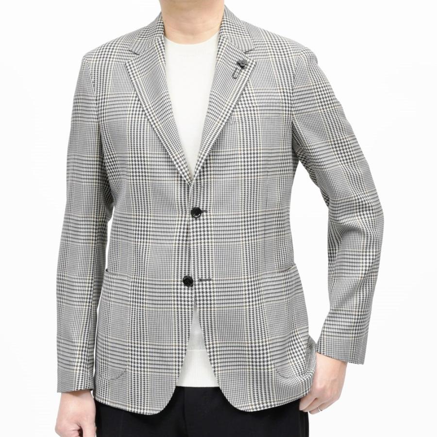 LARDINI（ラルディーニ）ROMAローマ コットンリネンライトツィードグレンチェック2Bジャケット 6116-A6202Q6506 17065002109の画像