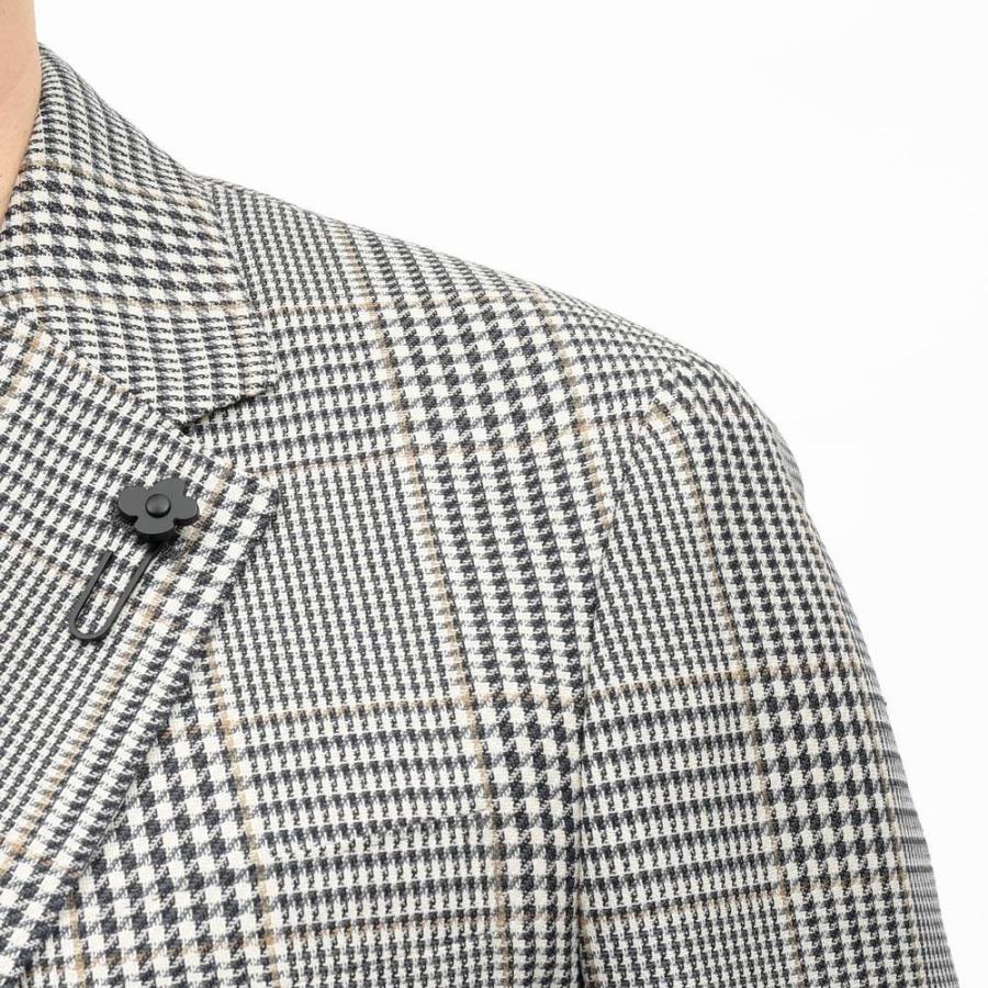 LARDINI（ラルディーニ）ROMAローマ コットンリネンライトツィードグレンチェック2Bジャケット 6116-A6202Q6506 17065002109の画像
