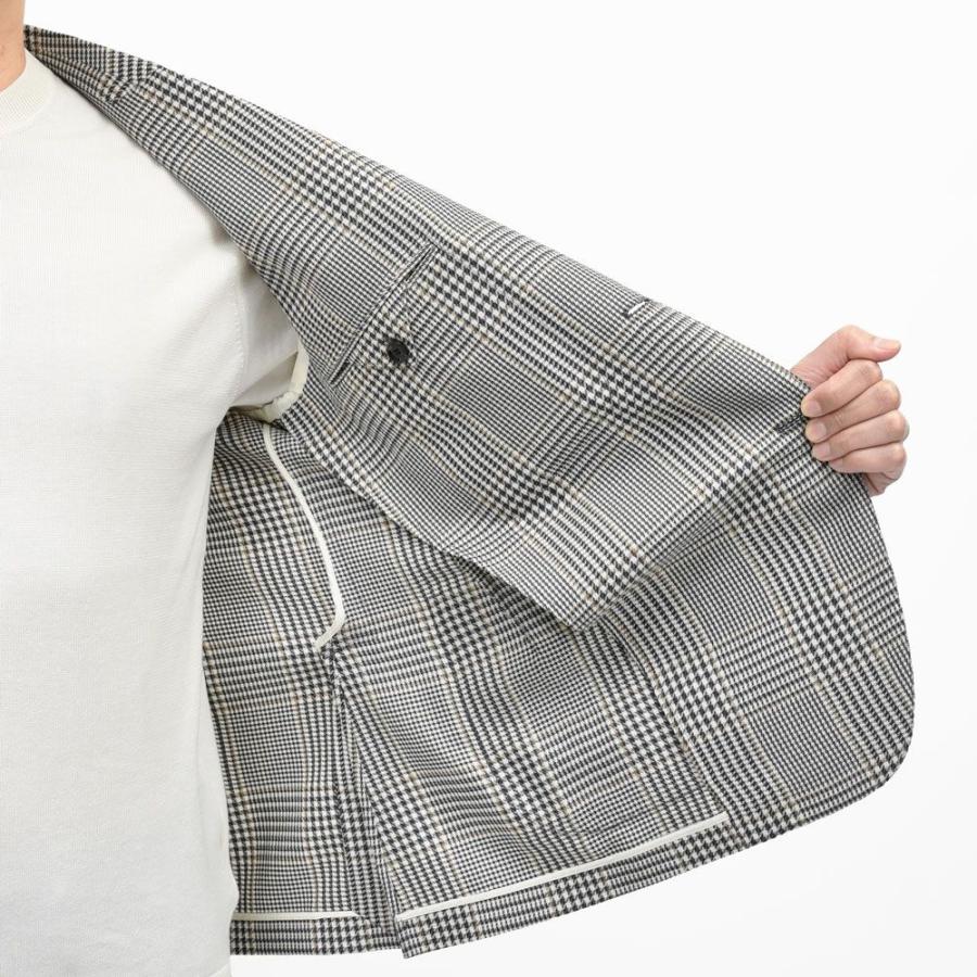 LARDINI（ラルディーニ）ROMAローマ コットンリネンライトツィードグレンチェック2Bジャケット 6116-A6202Q6506 17065002109の画像