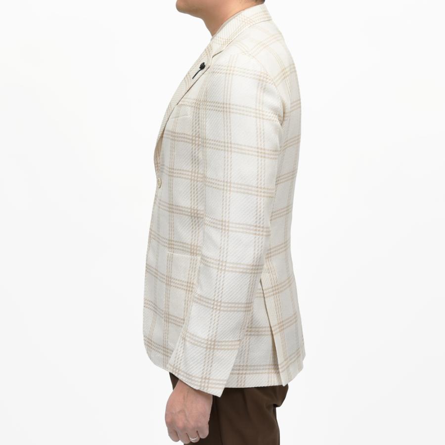 LARDINI（ラルディーニ）ROMAローマ コットンリネンライトツィードウィンドーペーン2Bジャケット 6116-A6202Q6511 17065003109の画像