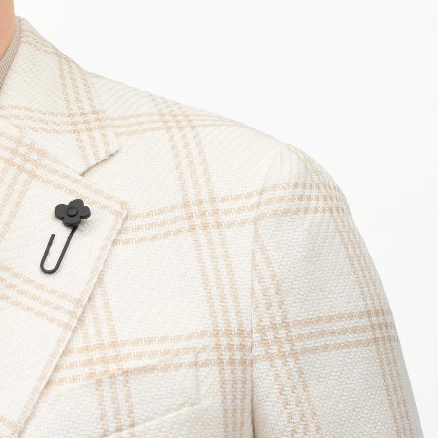 LARDINI（ラルディーニ）ROMAローマ コットンリネンライトツィードウィンドーペーン2Bジャケット 6116-A6202Q6511 17065003109の画像