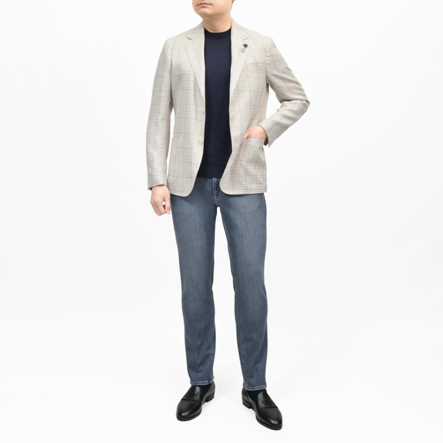 LARDINI（ラルディーニ）ROMAローマ コットンリネンライトツィードオーバーチェック2Bジャケット 6116-A6202Q6512 17065004109の画像
