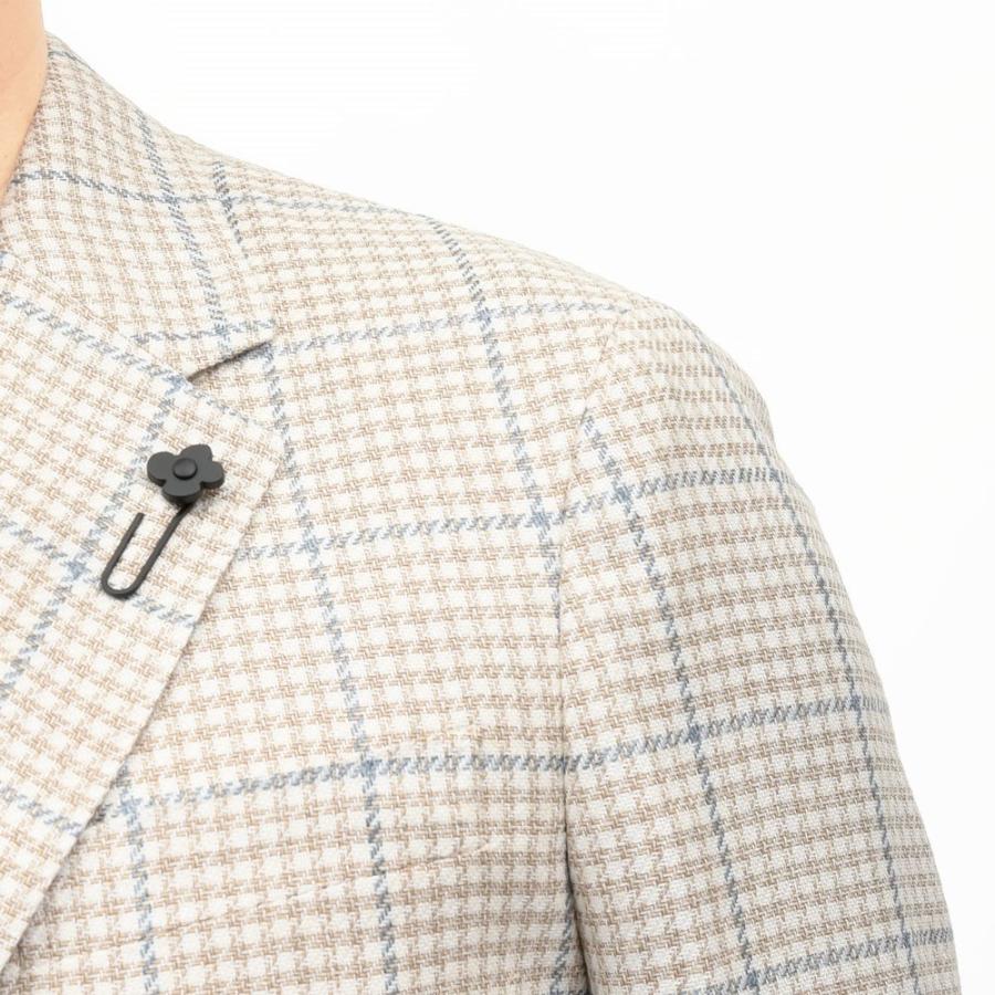 LARDINI（ラルディーニ）ROMAローマ コットンリネンライトツィードオーバーチェック2Bジャケット 6116-A6202Q6512 17065004109の画像