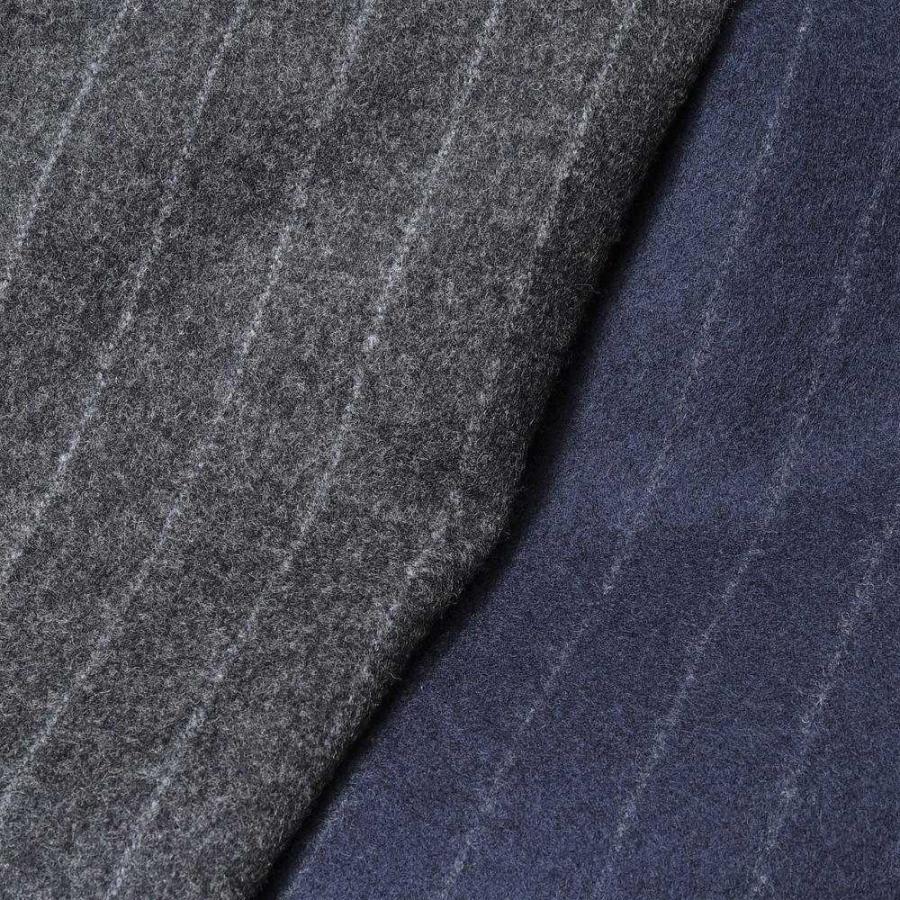 guji（グジ）ウールフランネルチョークストライプ3B1プリーツスーツ
