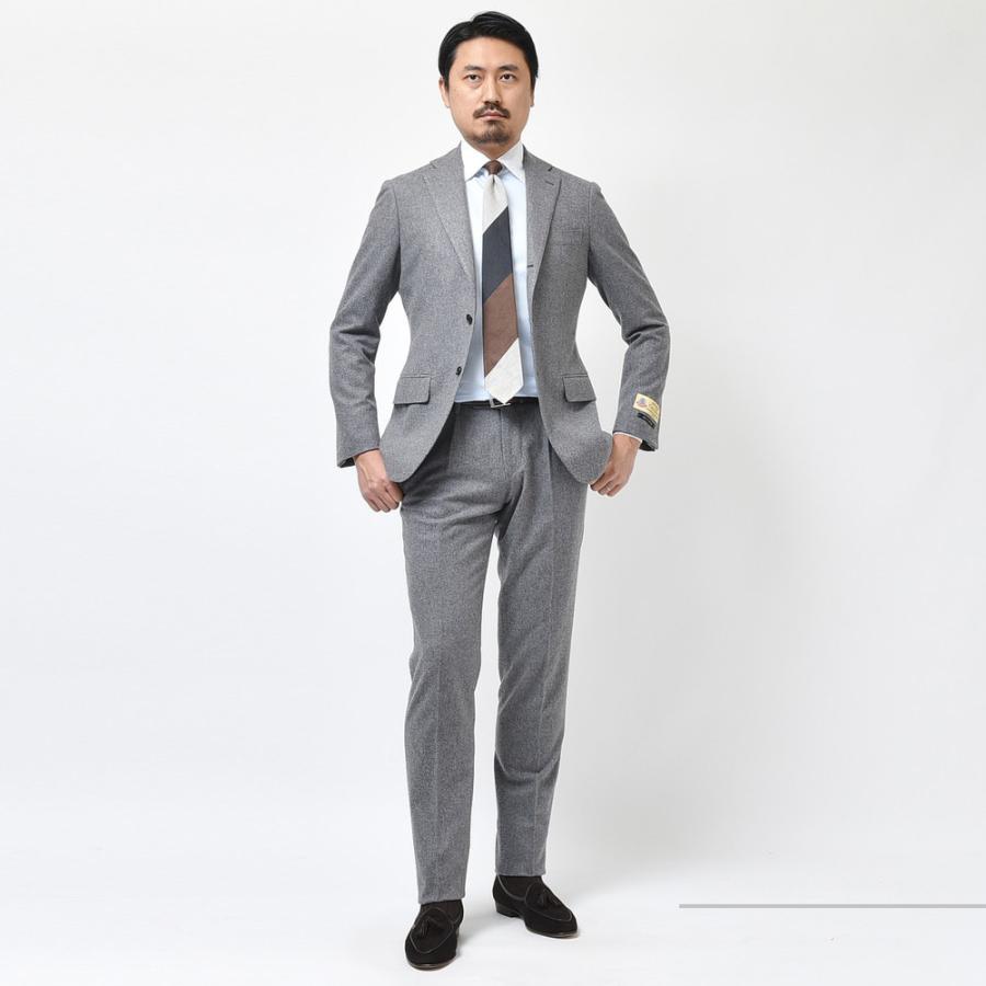 guji（グジ）ウールフランネルソリッド3B1プリーツスーツ(MADE BY RING 