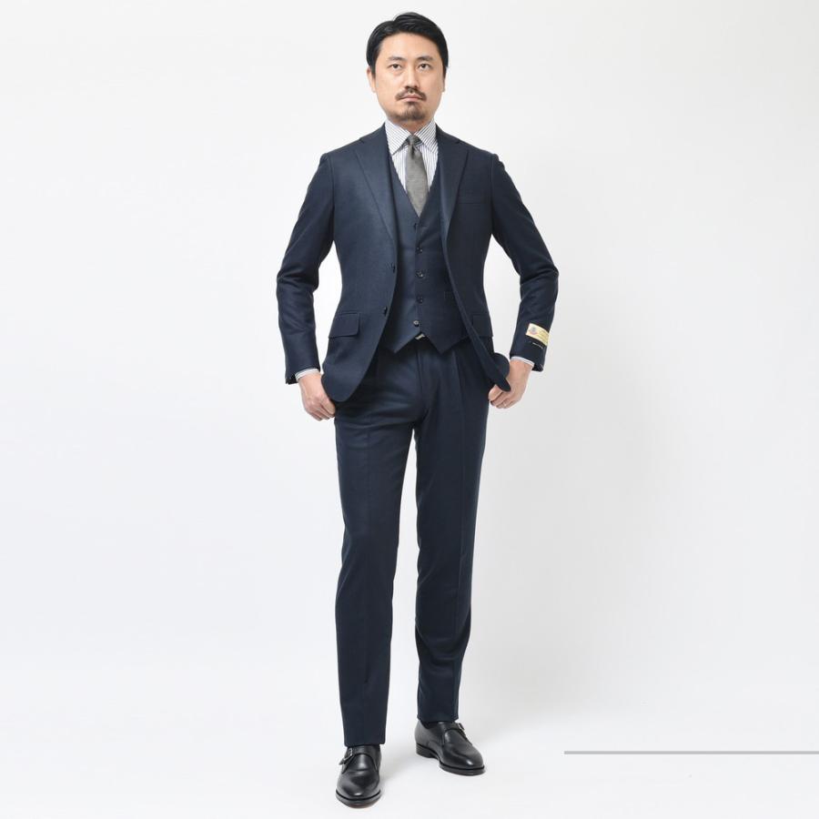 guji（グジ）ウールフランネルソリッド3B1プリーツスーツ(MADE BY RING 