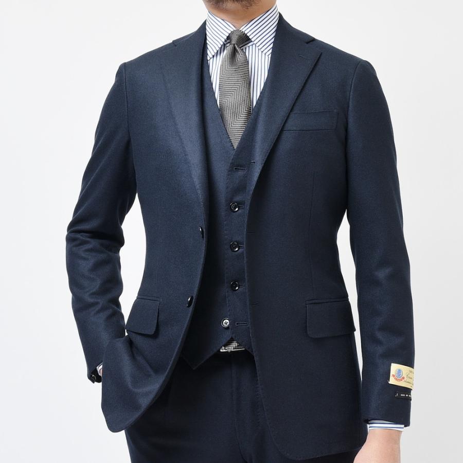 【SALE30％】guji（グジ）ウールフランネルソリッド3B1プリーツスーツ(MADE BY RING JACKET / CARLO BARBERAファブリック使用)  【秋/冬】17112204028の画像