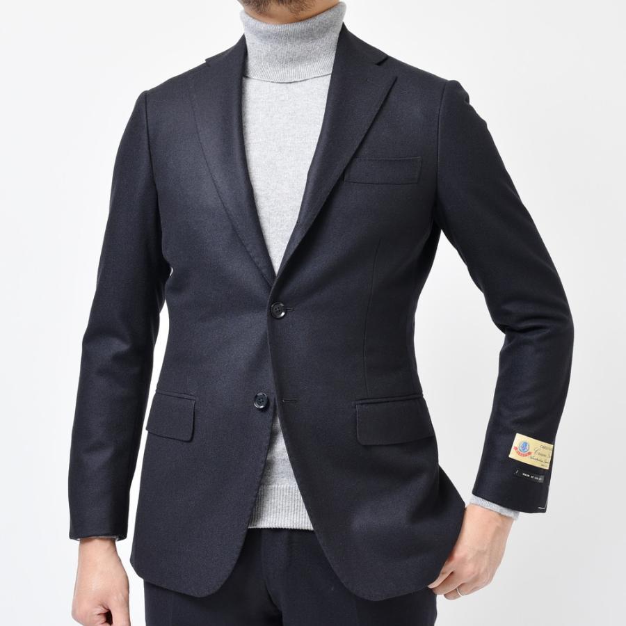 【SALE30％】guji（グジ）ウールフランネルソリッド3B1プリーツスーツ(MADE BY RING JACKET / CARLO BARBERAファブリック使用)  【秋/冬】17112204028の画像
