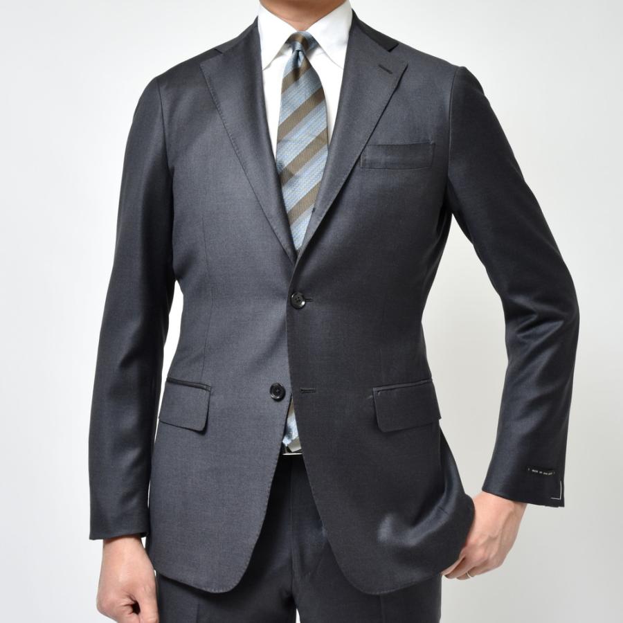【SALE10％】guji（グジ）SUPER150'sウールソリッド3B1プリーツスーツ (MADE BY RING JACKET / LoroPianaファブリック使用)【オールシーズン】 17121206028の画像