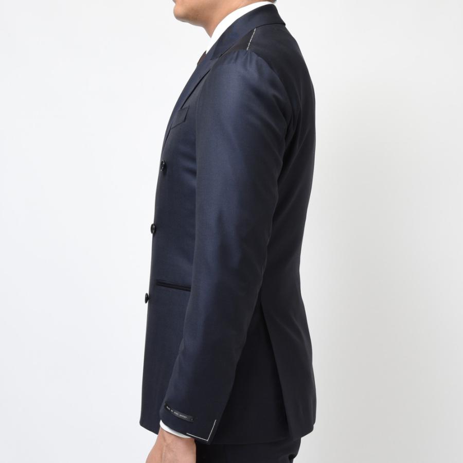 【SALE10％】guji（グジ）SUPER150'sウールソリッド6B1プリーツダブルスーツ (MADE BY RING JACKET / LoroPianaファブリック使用)【オールシーズン】17122200028の画像