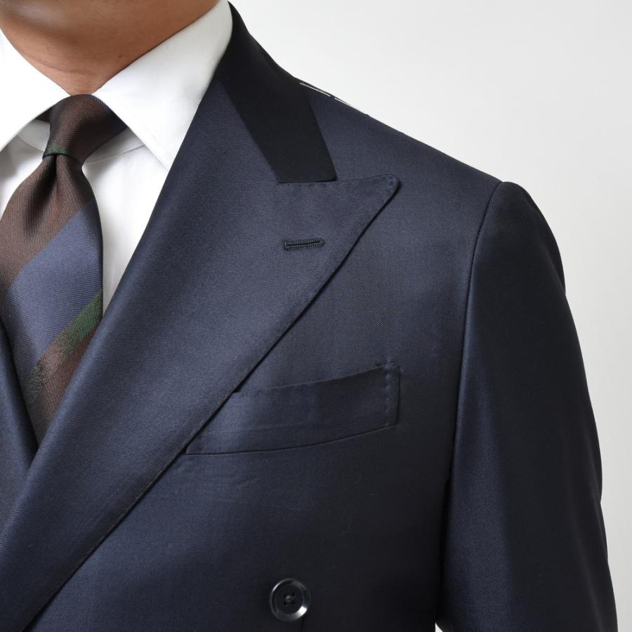 【SALE10％】guji（グジ）SUPER150'sウールソリッド6B1プリーツダブルスーツ (MADE BY RING JACKET / LoroPianaファブリック使用)【オールシーズン】17122200028の画像
