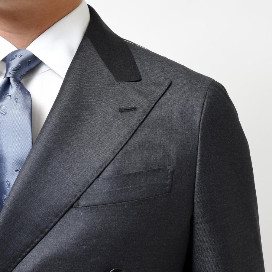 【SALE10％】guji（グジ）SUPER150'sウールソリッド6B1プリーツダブルスーツ (MADE BY RING JACKET / LoroPianaファブリック使用)【オールシーズン】17122201028の画像