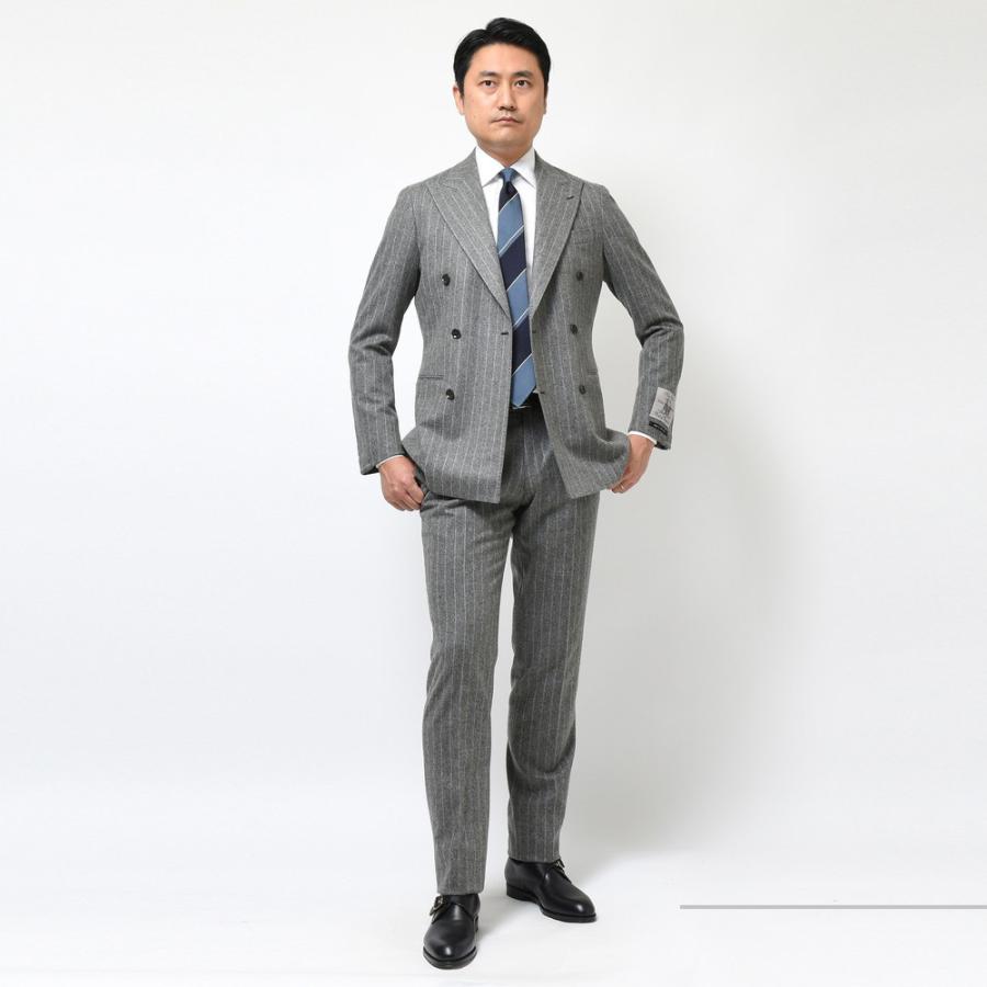 guji(グジ)ウールフランネルチョークストライプ6B1プリーツ guji(グジ)ウールフランネルチョークストライプ6B1プリーツ