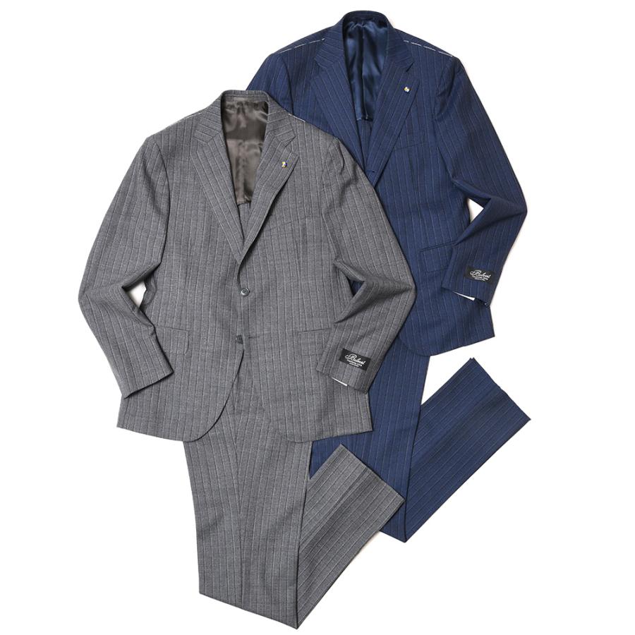 Belvest（ベルベスト）ウールオルタネイトストライプ3B1プリーツスーツ