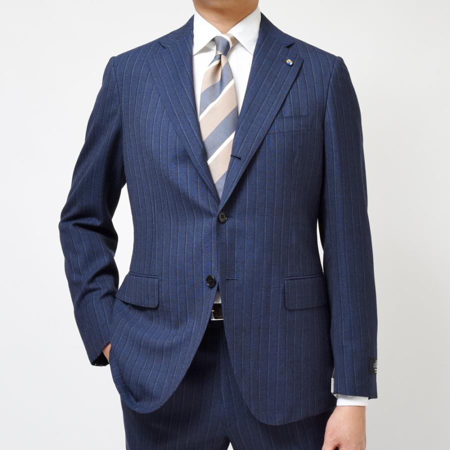 Belvest（ベルベスト）ウールオルタネイトストライプ3B1プリーツスーツ