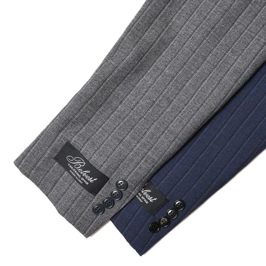 Belvest（ベルベスト）ウールオルタネイトストライプ3B1プリーツスーツ
