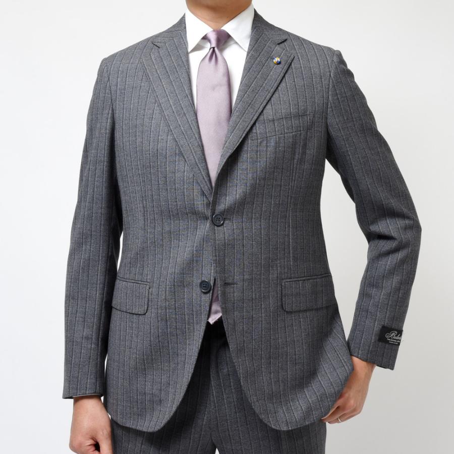 Belvest（ベルベスト）ウールオルタネイトストライプ3B1プリーツスーツ
