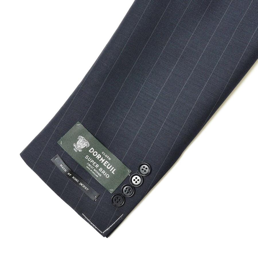 【SALE30％】guji（グジ）SUPER BRIOスーパーブリオ キッドモヘアウールピンストライプ6B1プリーツダブルスーツ(MADE BY RING JACKET / DORMEUIL使用) 【春/夏】の画像