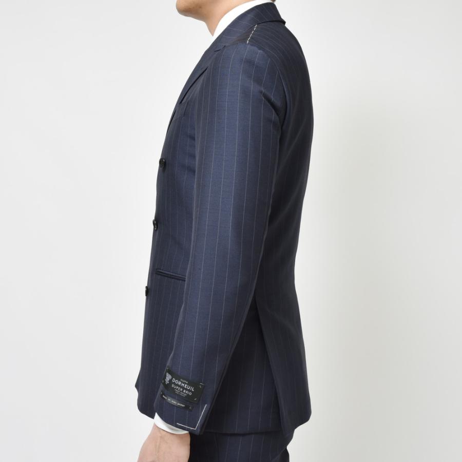 【SALE30％】guji（グジ）SUPER BRIOスーパーブリオ キッドモヘアウールピンストライプ6B1プリーツダブルスーツ(MADE BY RING JACKET / DORMEUIL使用) 【春/夏】の画像