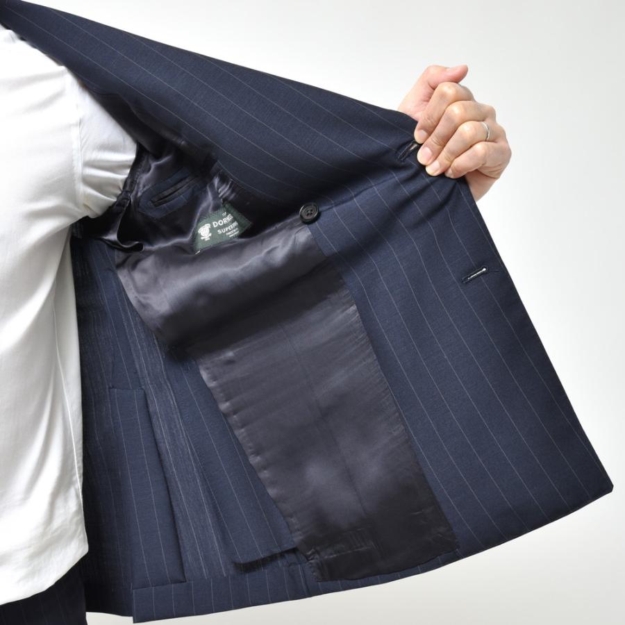 【SALE30％】guji（グジ）SUPER BRIOスーパーブリオ キッドモヘアウールピンストライプ6B1プリーツダブルスーツ(MADE BY RING JACKET / DORMEUIL使用) 【春/夏】の画像