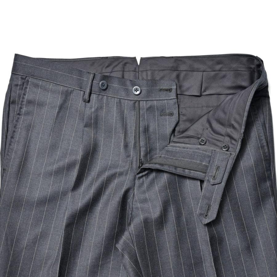 guji（グジ）SUPER 110'sウールサージピンストライプ3B1プリーツスーツ (MADE BY RING JACKET / VITALE BARBERIS CANONICOファブリック使用)【春/秋/冬】の画像