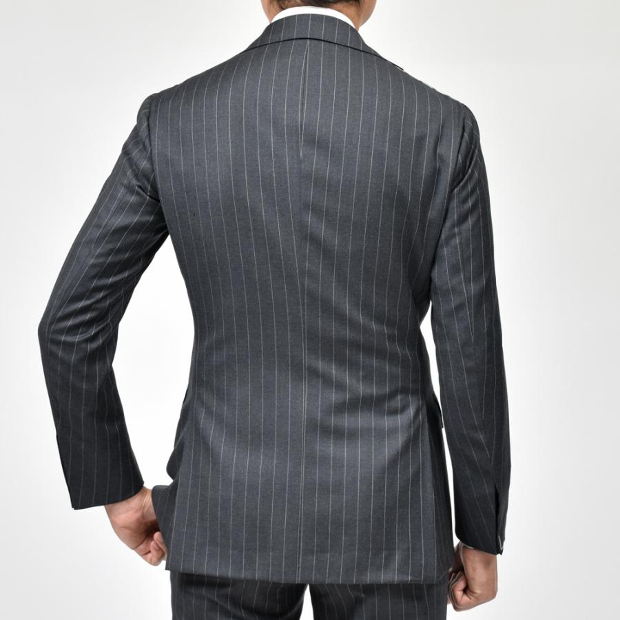 guji（グジ）SUPER 110'sウールサージピンストライプ3B1プリーツスーツ (MADE BY RING JACKET / VITALE BARBERIS CANONICOファブリック使用)【春/秋/冬】の画像