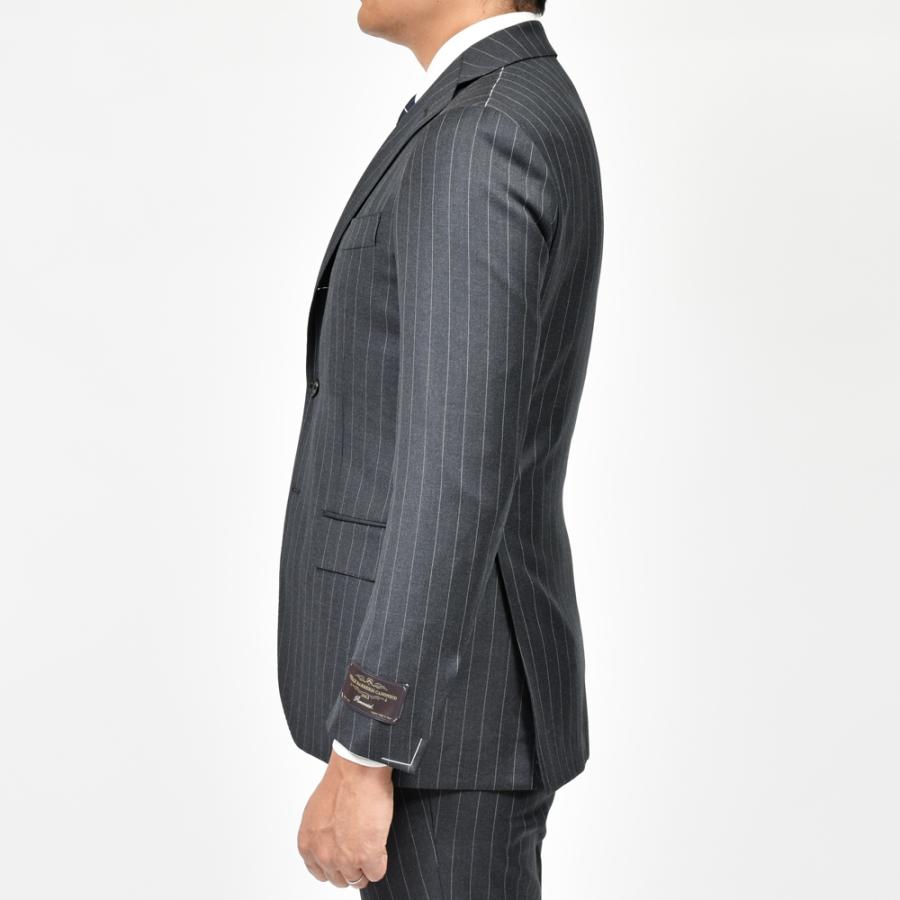 guji（グジ）SUPER 110'sウールサージピンストライプ3B1プリーツスーツ (MADE BY RING JACKET / VITALE BARBERIS CANONICOファブリック使用)【春/秋/冬】の画像