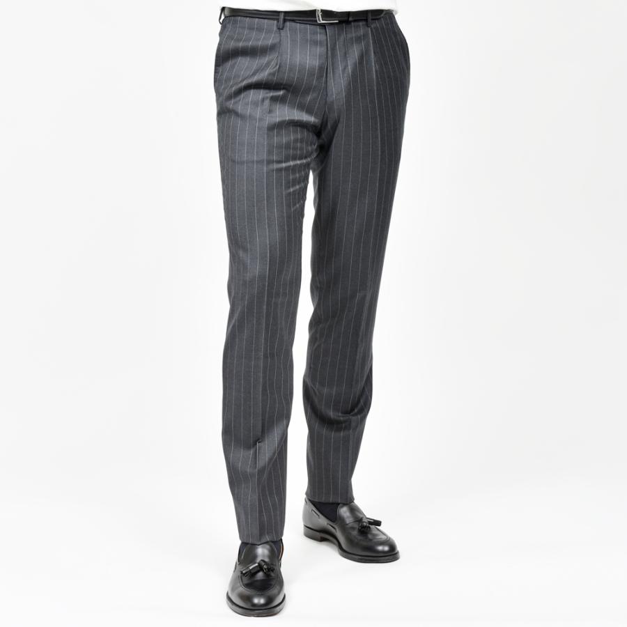 guji（グジ）SUPER 110'sウールサージピンストライプ3B1プリーツスーツ (MADE BY RING JACKET / VITALE BARBERIS CANONICOファブリック使用)【春/秋/冬】の画像