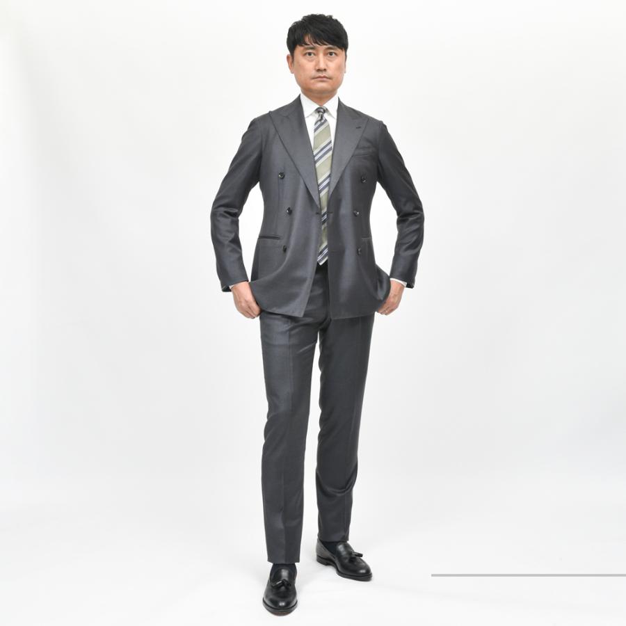 guji（グジ）SUPER130'sウール6B1プリーツダブルスーツ (MADE BY RING JACKET / LoroPianaファブリック使用)【オールシーズン】GUJ-03E/GUP-02 17142210028の画像