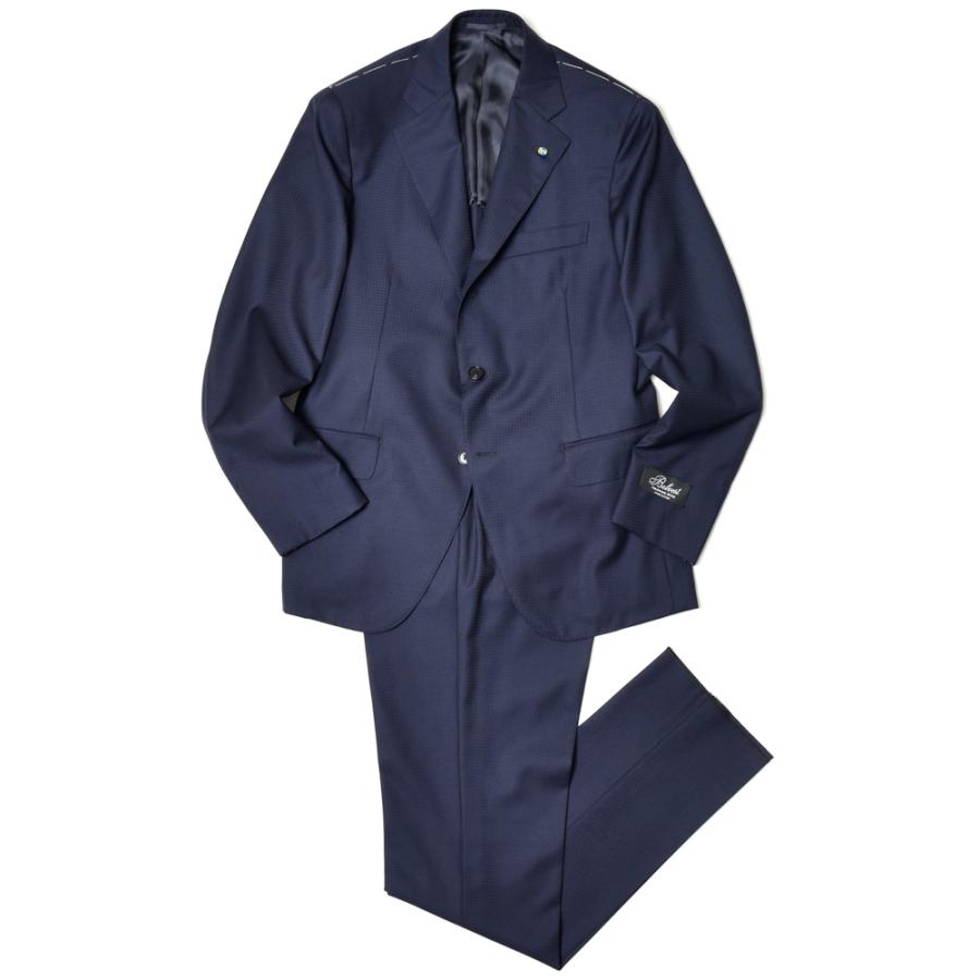 Belvest（ベルベスト）SUPER110'sウールシャドーハウンドトゥース3B1プリーツスーツ A70305S-97 17145201020 | 