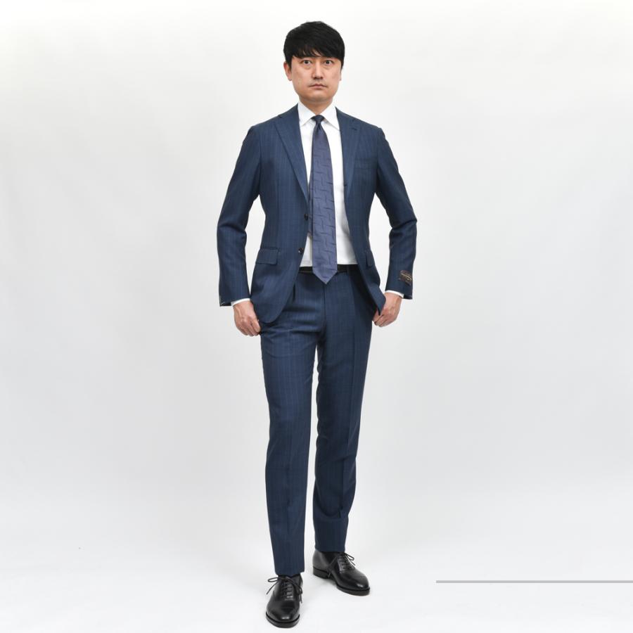 guji（グジ）ウールトロピカルピンストライプ3B1プリーツスーツ (MADE BY RING JACKET / VITALE BARBERIS CANONICOファブリック使用)【春/夏】17151205028の画像