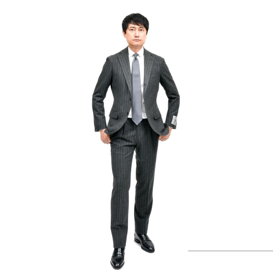 RING JACKET チャコールストライプスーツ[春夏/クリーニング済] RING