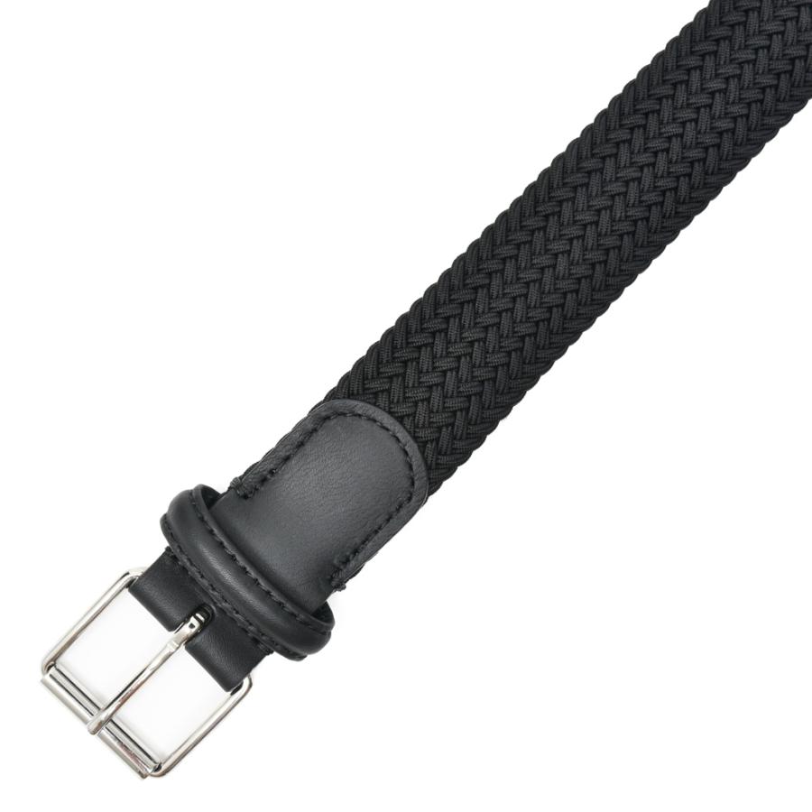 【美品】アンダーソンズ ラバーメッシュベルト M ブラック イタリア製 Anderson's（アンダーソンズ）ラバーエラスティックメッシュベルト
