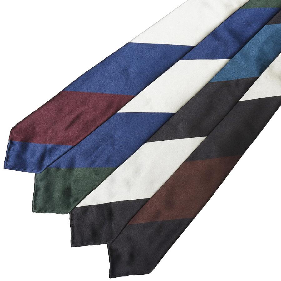 Stefano Cau ステファノカウ　シルクサテンパネルタイ Stefano Cau（ステファノ カウ）シルクサテンパネルストライプス