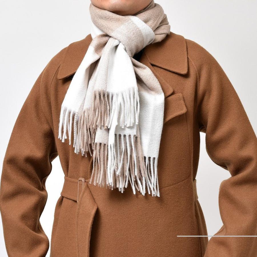 新品 BEGG x CO ベグアンドコー カシミア チェック ストール 大判 BEGG X CO（ベグ アンド コー）カシミアブロックチェック大判ストール