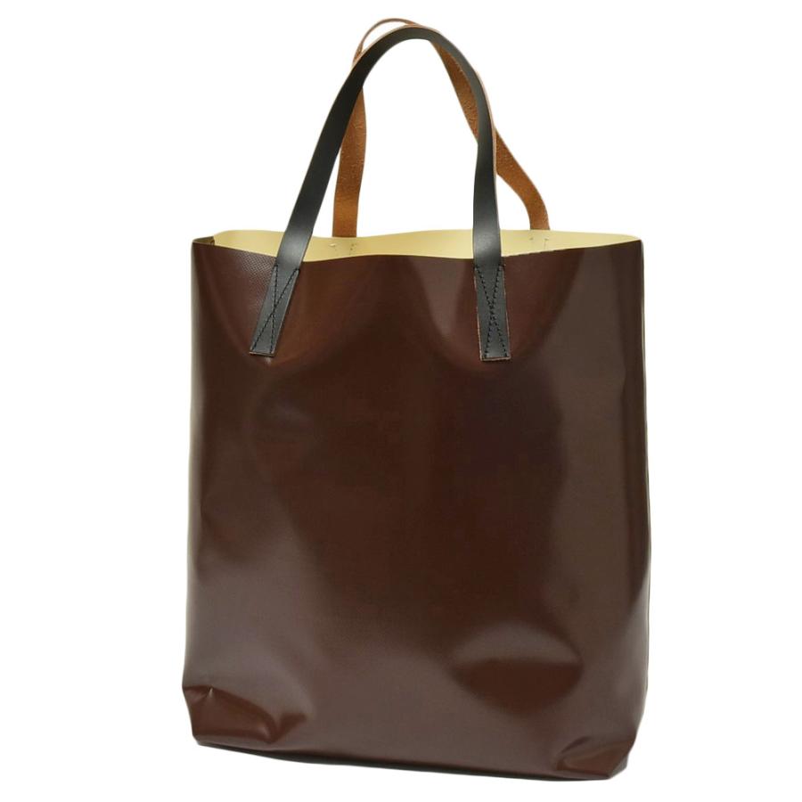 MARNI（マルニ）ポリエステル×レザーバイカラーロゴトートバッグ
