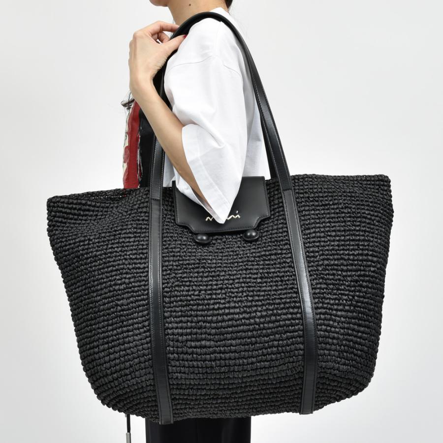 SALE30】MARNI（マルニ）Trunkaroo ラフィアエフェクトトートバッグ 