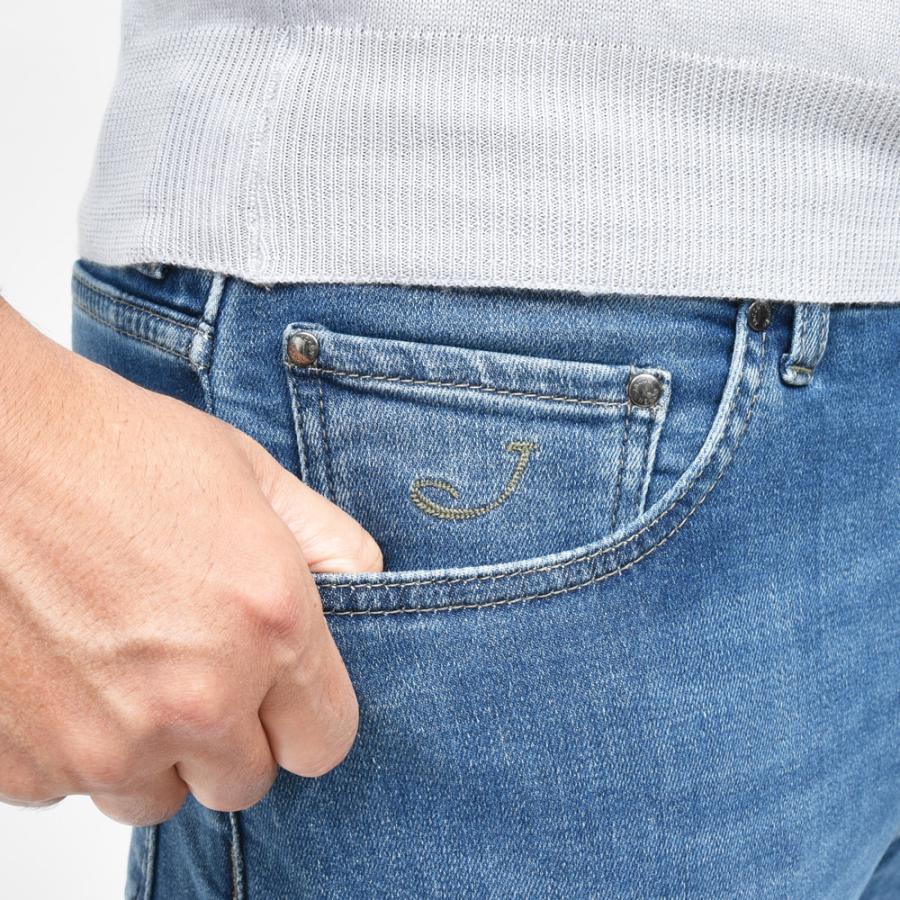 イタリア製 ヤコブコーエン ハラコベルト 水色 ゴールドバックル JACOB