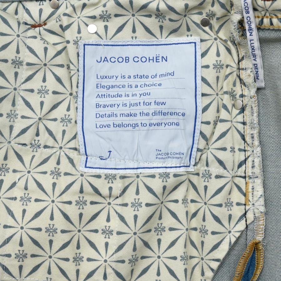 JACOB COHEN（ヤコブコーエン）SCOTTスコット ウォッシュドコットンストレッチスリムキャロットクロップドデニム 226-32188 53065013052の画像