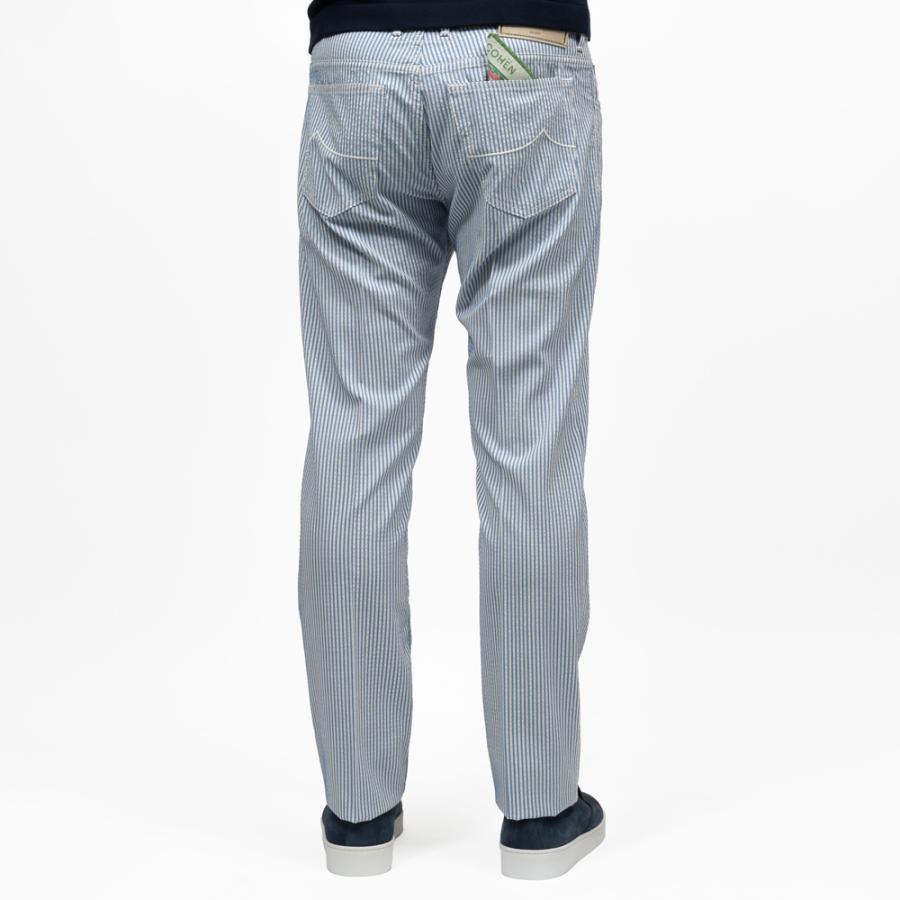 JACOB COHEN（ヤコブコーエン）BARDバード Resort Collection ウールシアサッカースリムテーパードストライプパンツ 226-52942 53065022052の画像